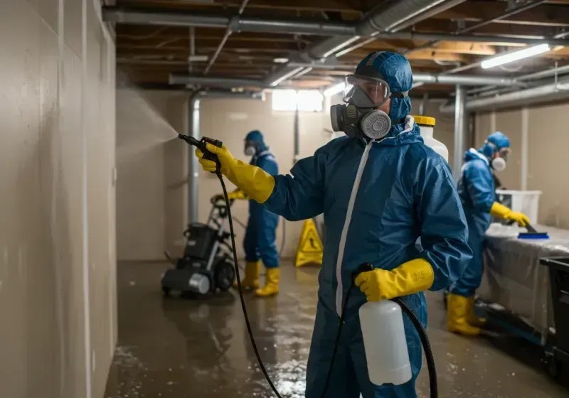 Basement Sanitization and Antimicrobial Treatment process in Stanly County, NC